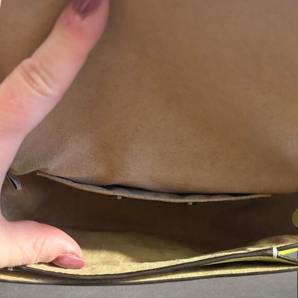 Coach Morgan Saddle Bag In Signature Canvas Silver/Khaki/Pale Lime - Picture 8 of 9